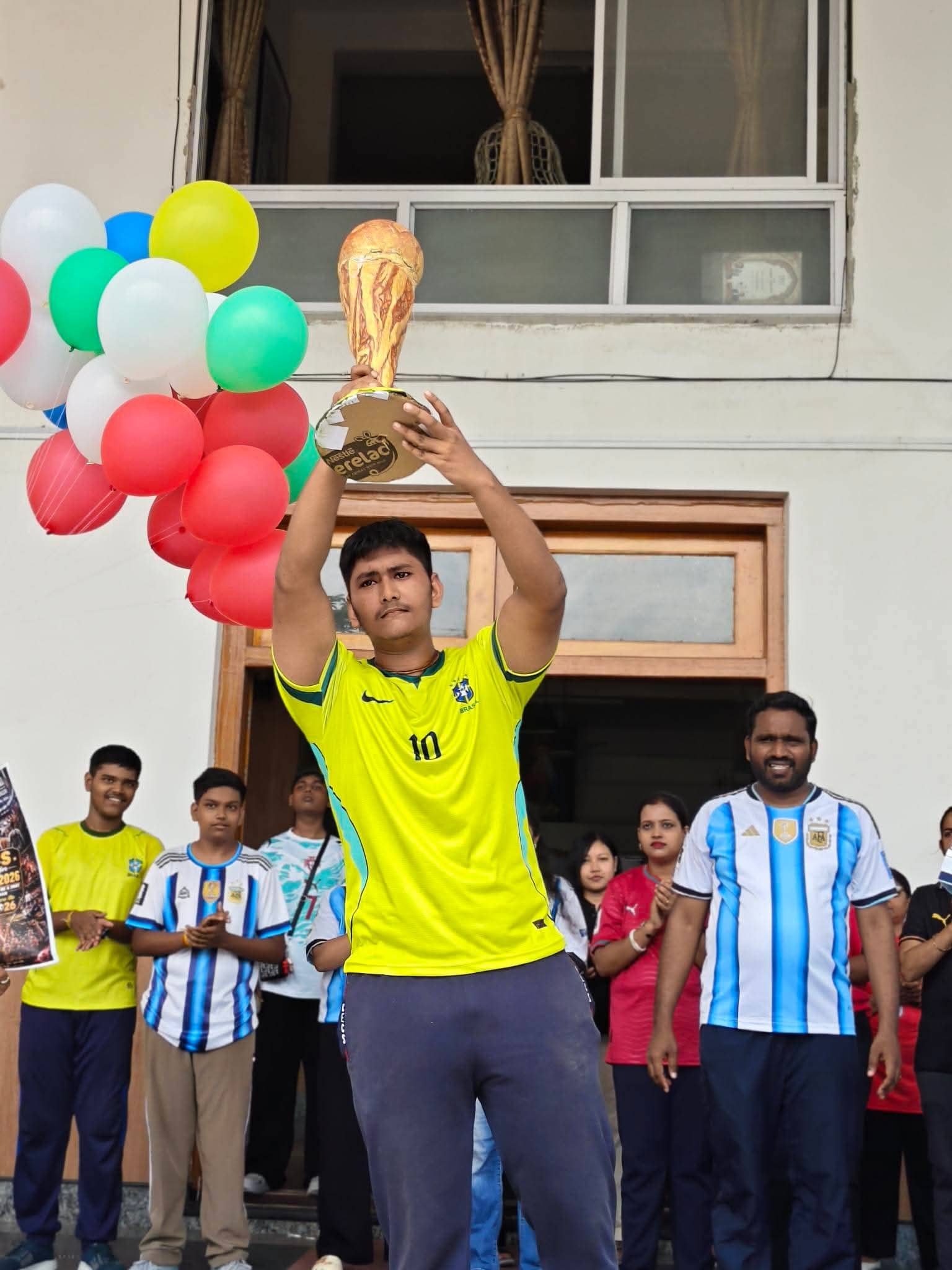 Students participating in FIFA 2026 Bagless Day